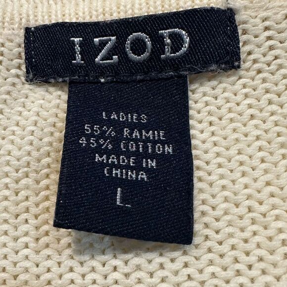 Vintage Izod Argyle Patterned Sweater - Cream and Blue - Picture 5 of 5